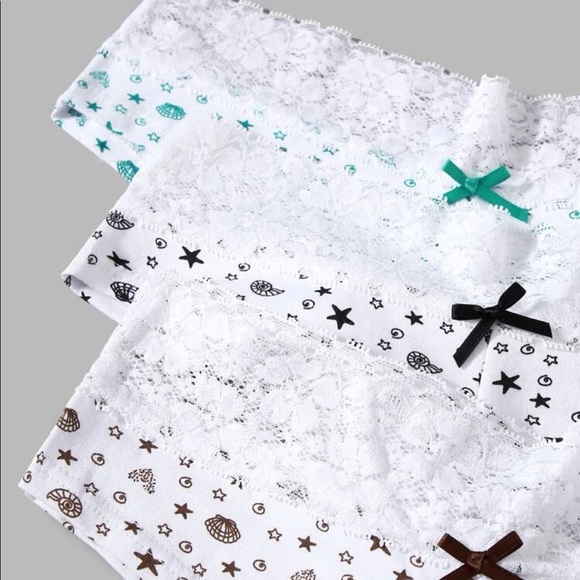 6 Pack Beach Themed Lace Panty With Front Bow - SMALL - Picture 4 of 8